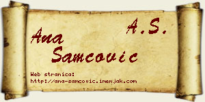 Ana Samčović vizit kartica